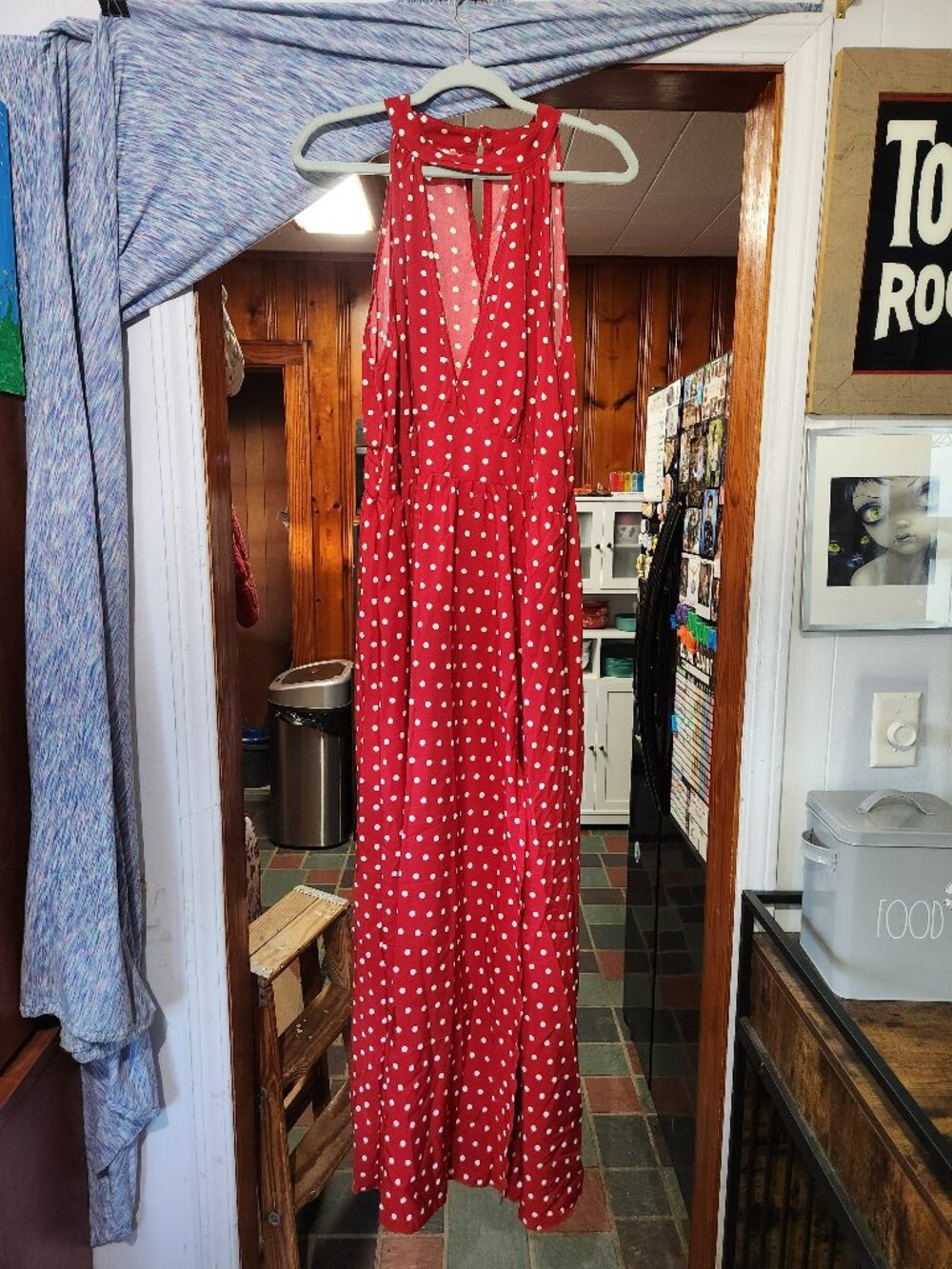 SHEIN LUNE Plus Size Red Polka Dot Vintage Swing Midi Dress Size 3XL
